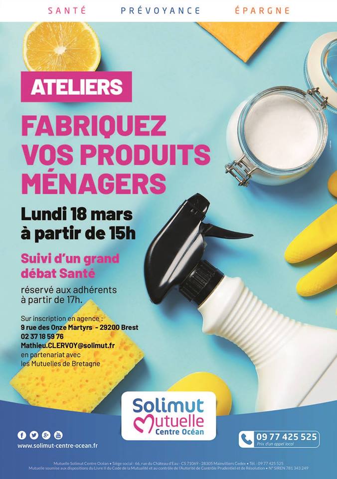 [atelier] Fabriquez vos produits ménagers – Brest (29)