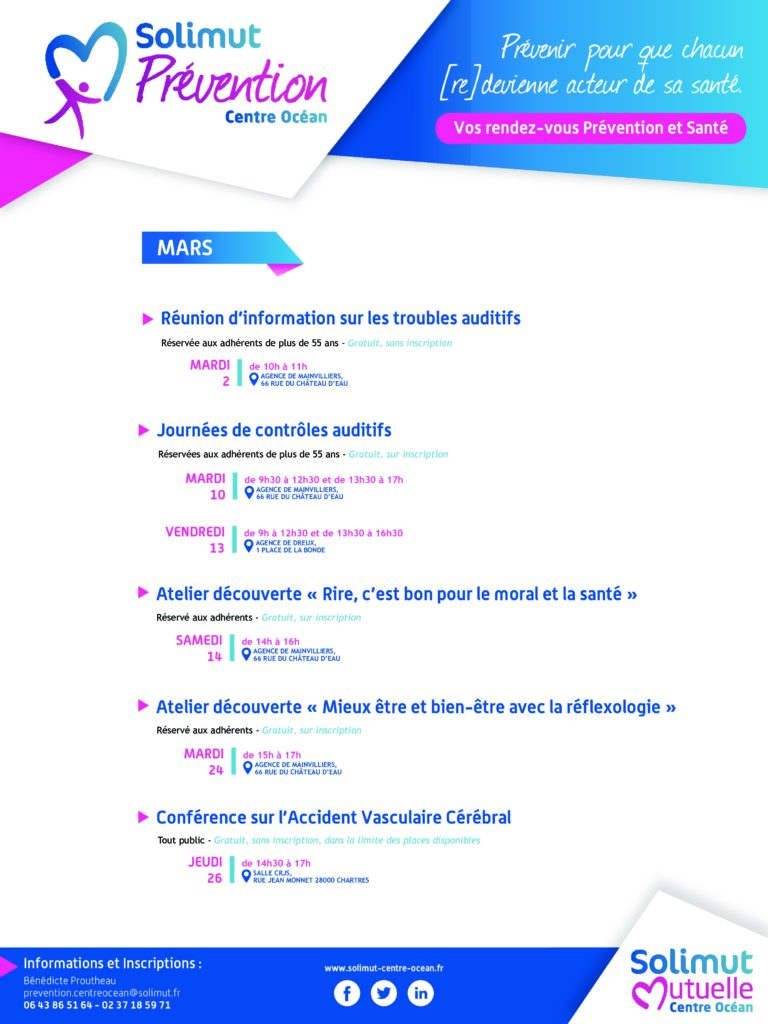 [ Prévention ] Votre programme de mars